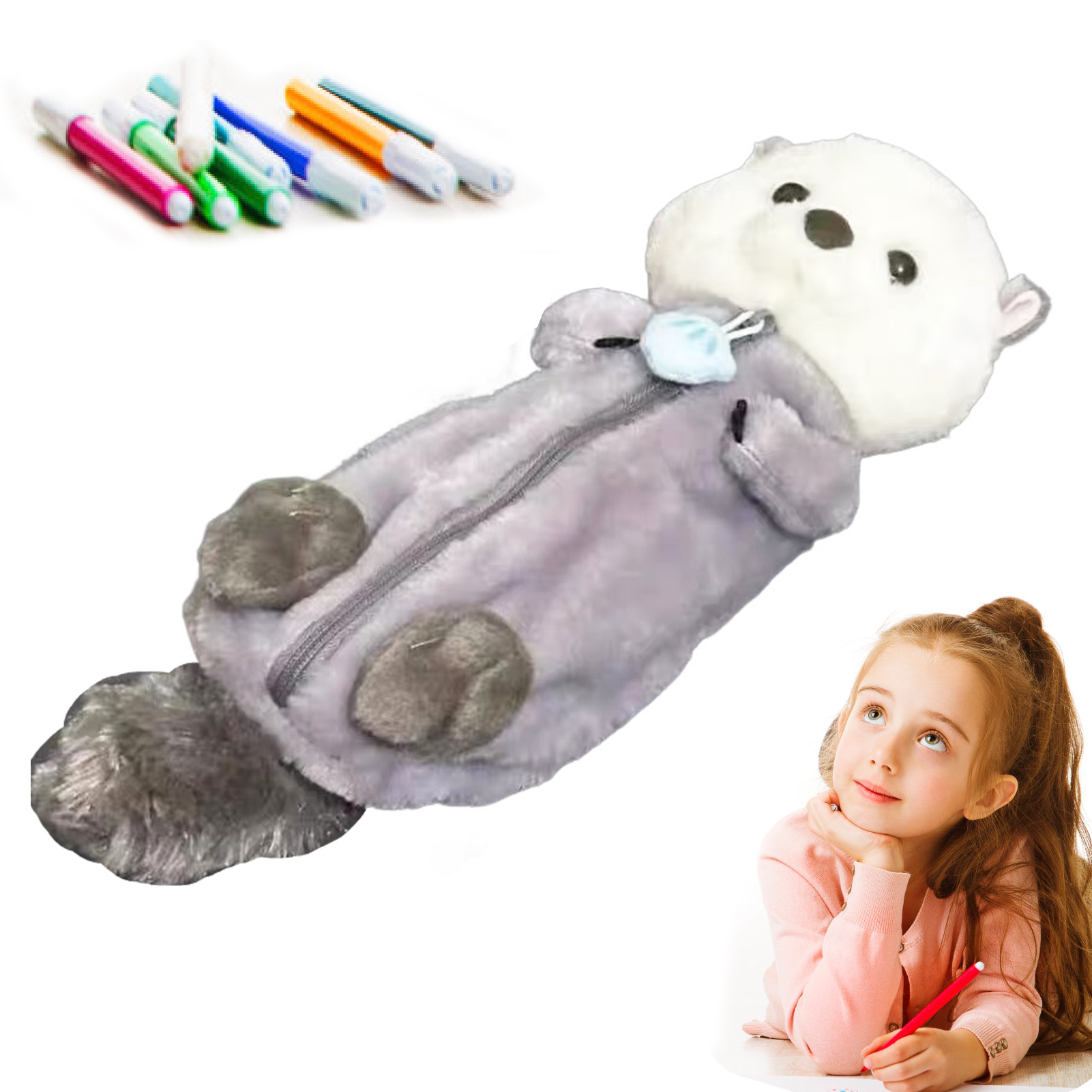 Kids Toys Bag - Astuccio creativo per matite in peluche,